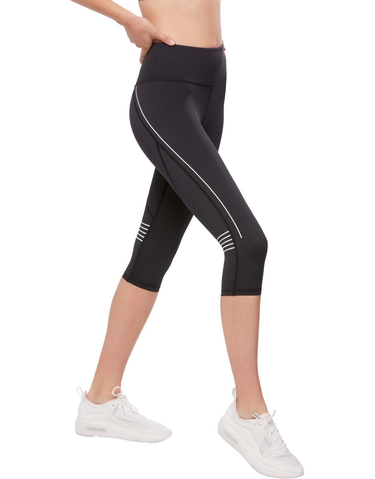 Lilybod Mimi Capri Leggings Black. Side image.