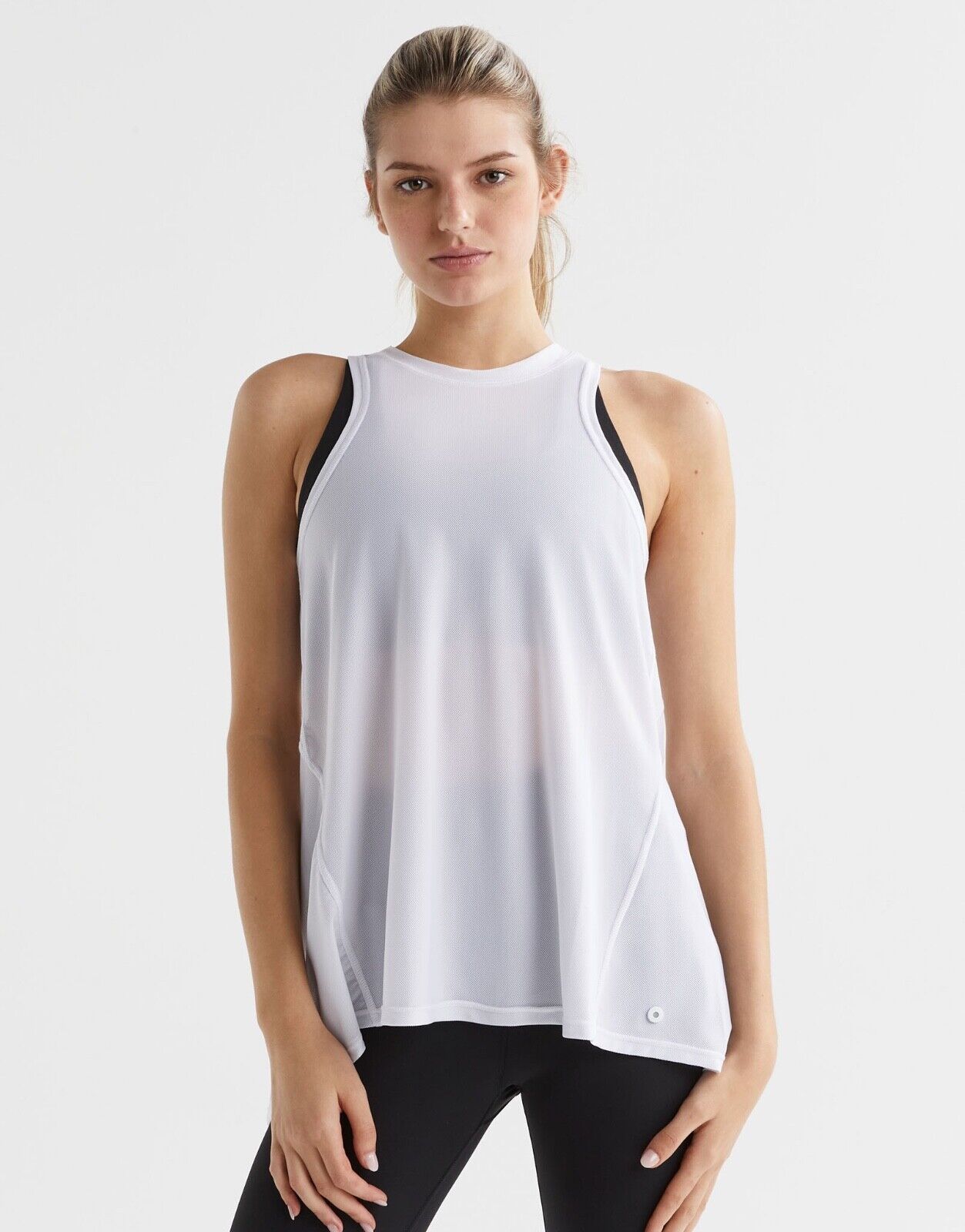 Lilybod Kendall Tie-Up Tank Size S White. Front image.