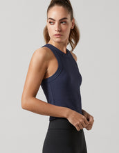 Lilybod Harmony Ribbed Tank Navy. Side image.