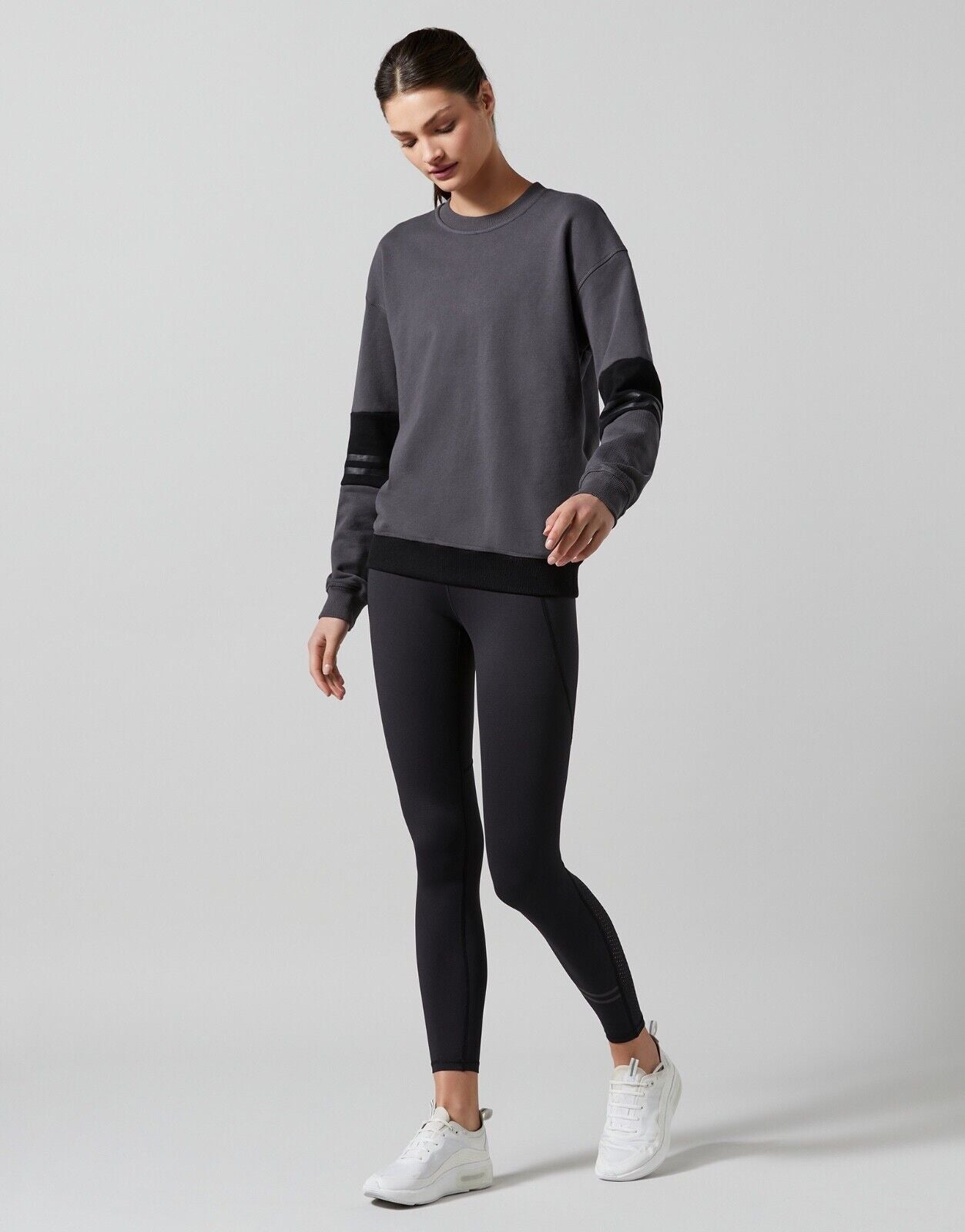 Lilybod Lexie Sweater Dark Grey. Full body image