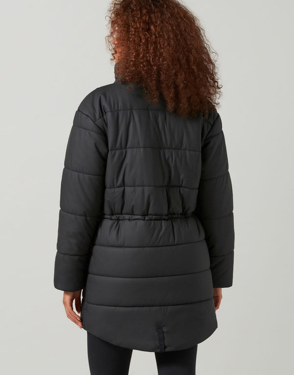 Lilybod Jodie Puffer Jacket Smoke Black. Back image.