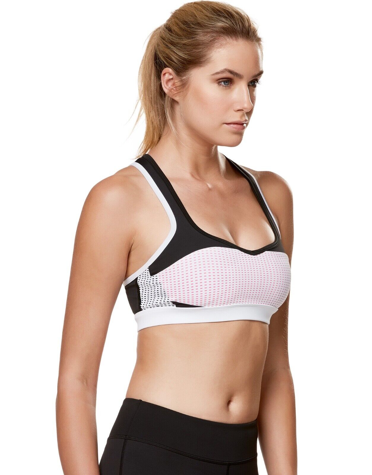 Lilybod Chloe Sports Bra Superstar Pink. Side Image.