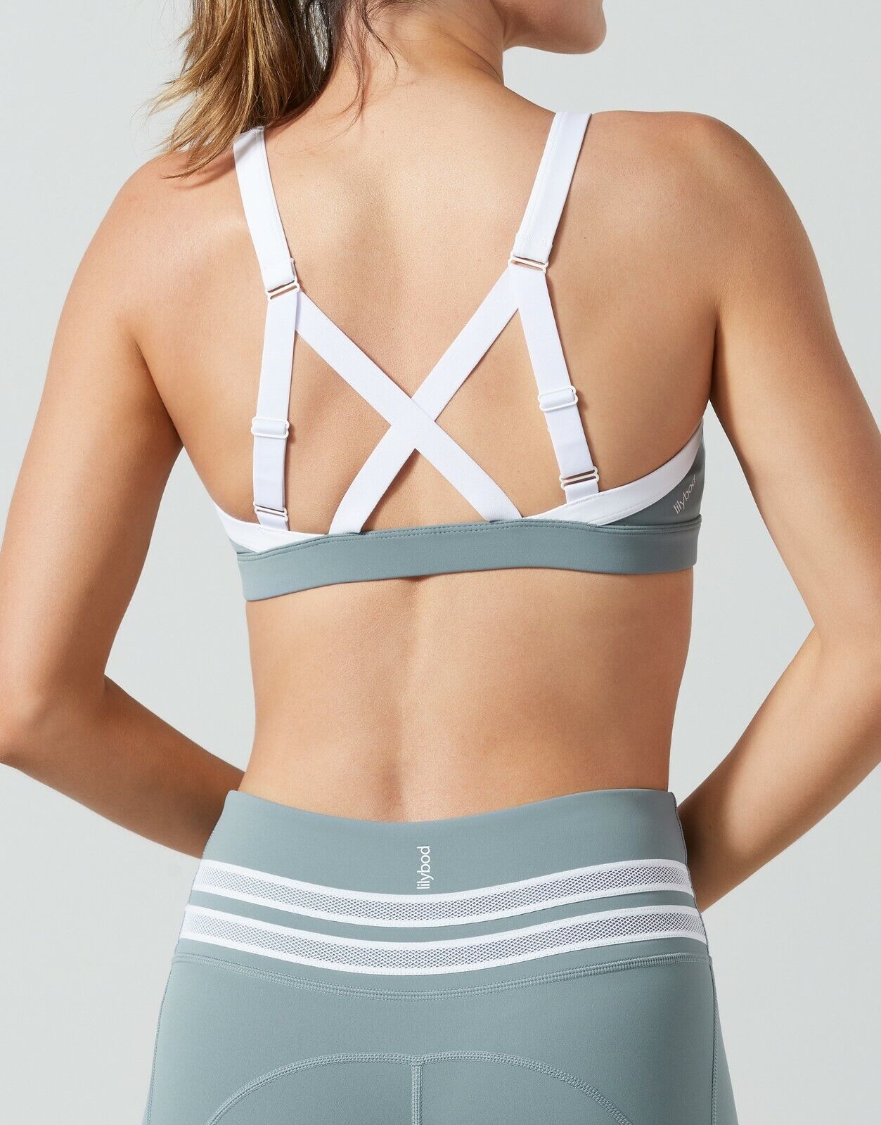 Lilybod Ryann Sports Bra Sorbet Green. Back image