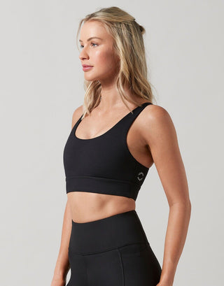 Lilybod Thea Sports Bra Tarmac Black. Side image.