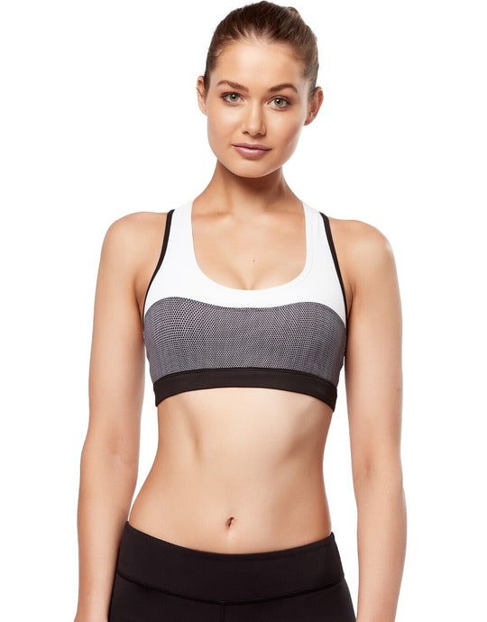 Lilybod Ivy Sports Bra White Mirage. Front image.