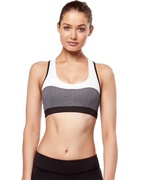 Lilybod Ivy Sports Bra White Mirage. Front image.