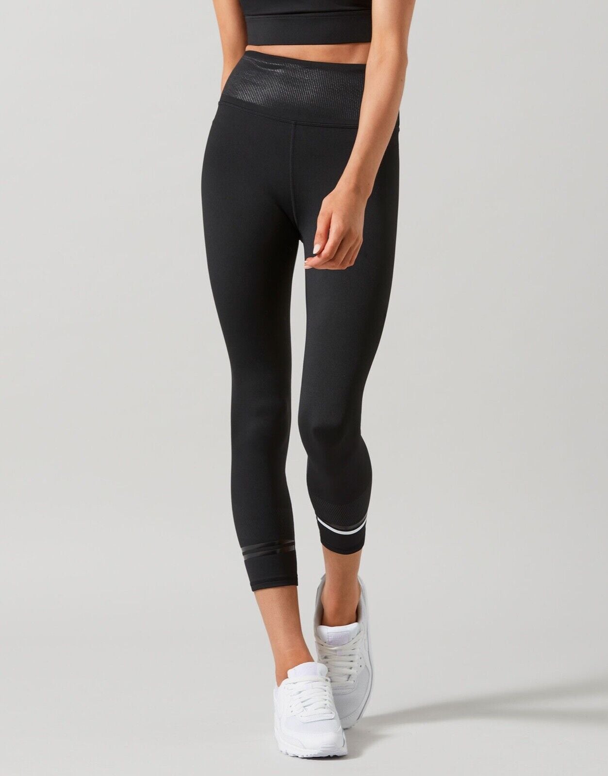 Lilybod Tinsley-XR Leggings Smoke Black. Front image.