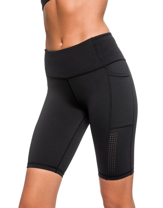 Lilybod Trinity Bike Shorts Black. Side image.