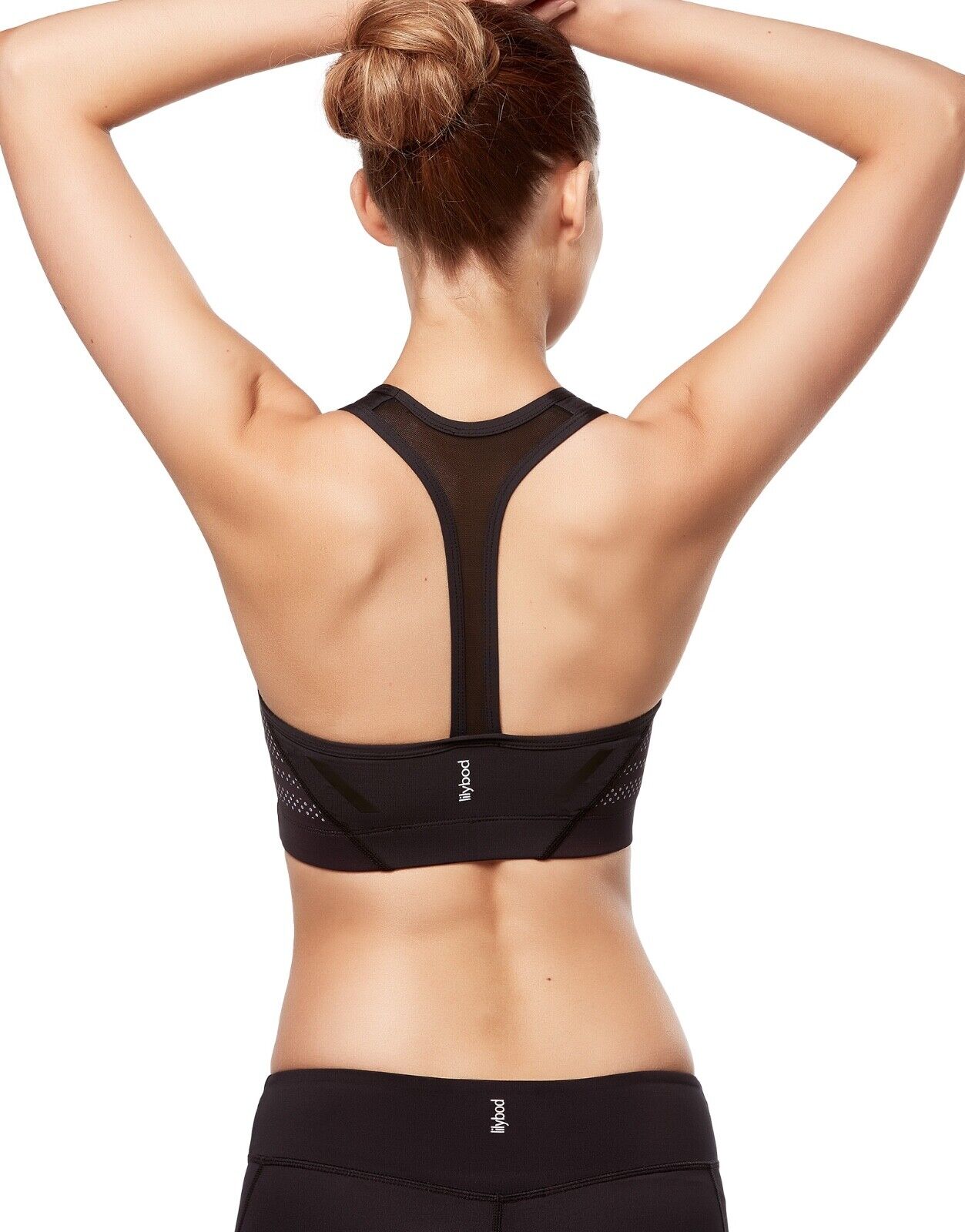 Lilybod Willow Sports Bra Carbon Lite. Back image.