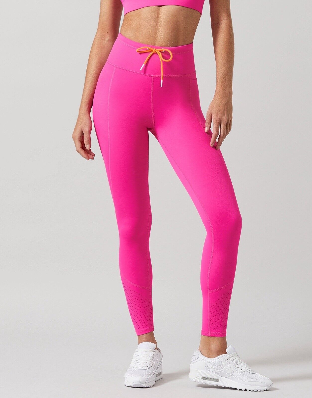 Lilybod Alexa-XR Leggings Hot Pink Pop Orange. Front view.