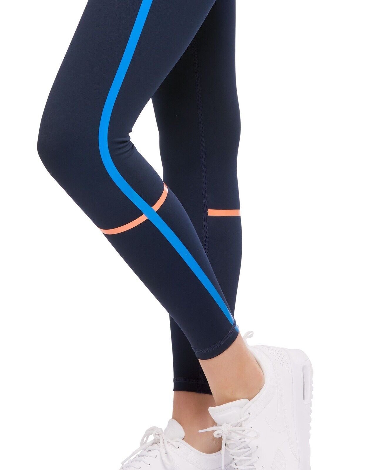 Lilybod Sienna Leggings Navy Blue Stripe. Close image.