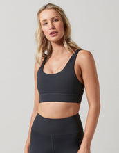 Lilybod Thea Sports Bra Coal. Front image.