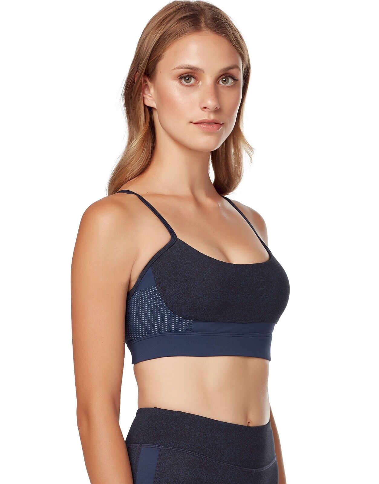 Lilybod Livvy Sports Bra Navy Mist. Side image.