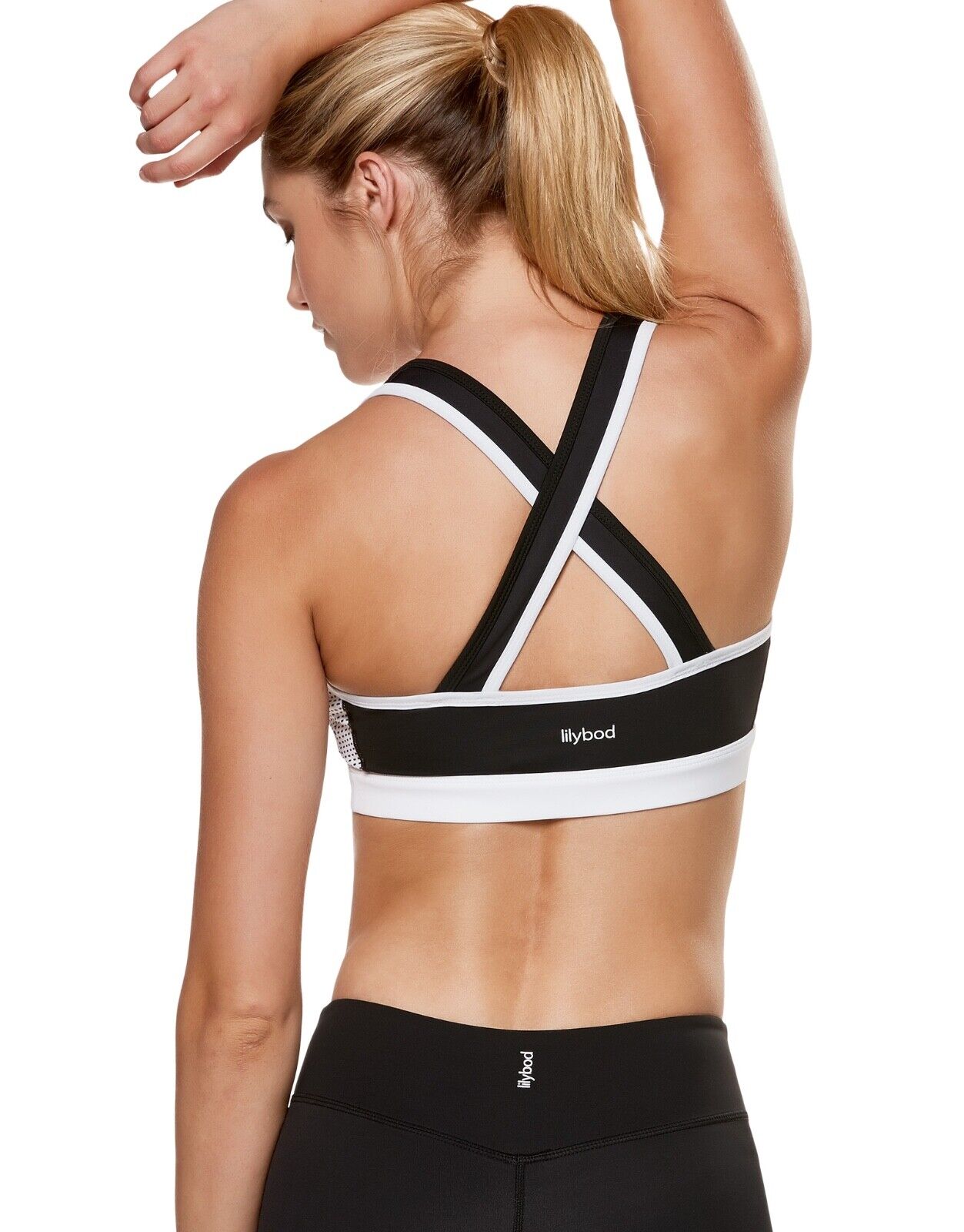 Lilybod Chloe Sports Bra Superstar Pink. Back Image.