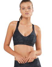 Lilybod Zinnia Sports Bra Dark Wash. Front image.