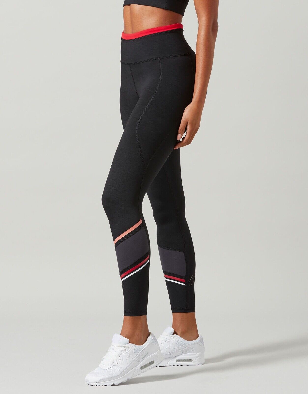 Lilybod Nile-XR Leggings Smoke Black/Flame. Side image.