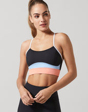 Lilybod Karvina-2X Sports Bra Black Papaya. Front image.