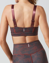 Lilybod Rivaa Sports Bra Size S Wine Stucco Print. Back image.
