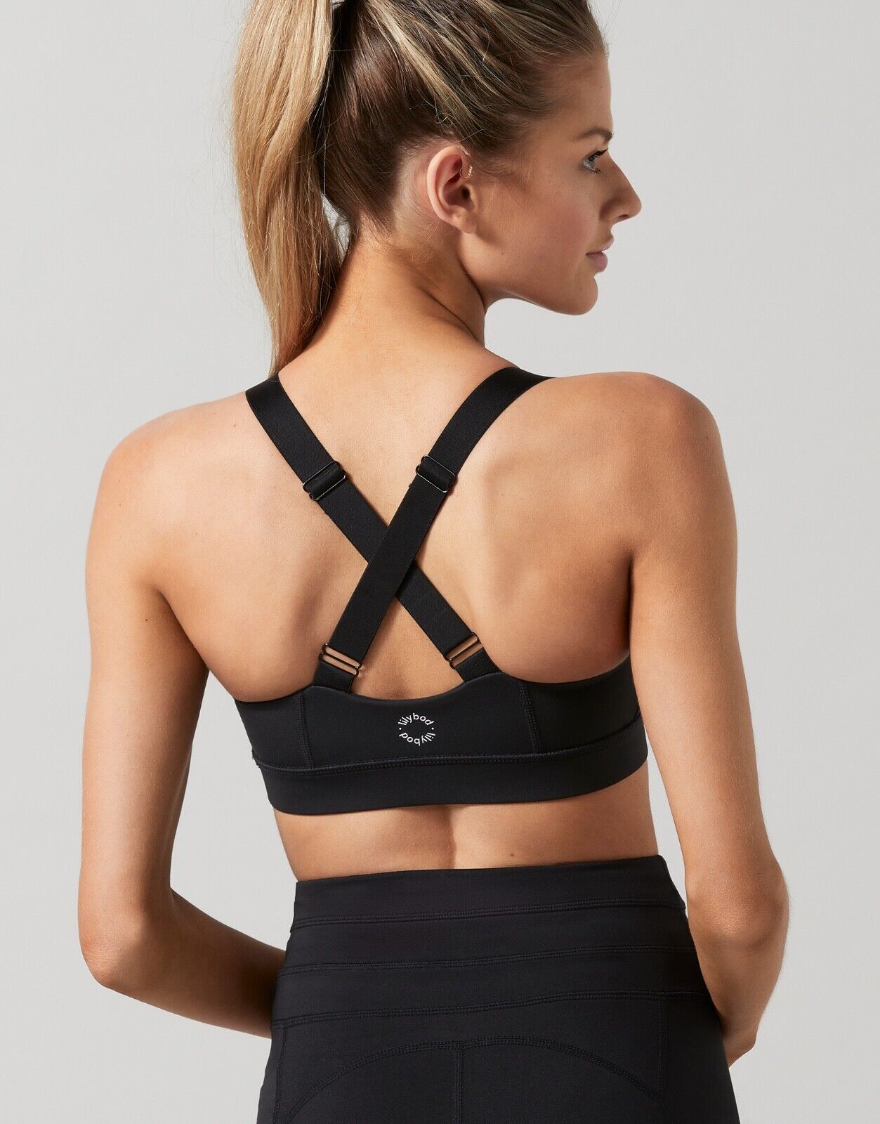 Lilybod Maxi Sports Bra Size XS Black. Back image.