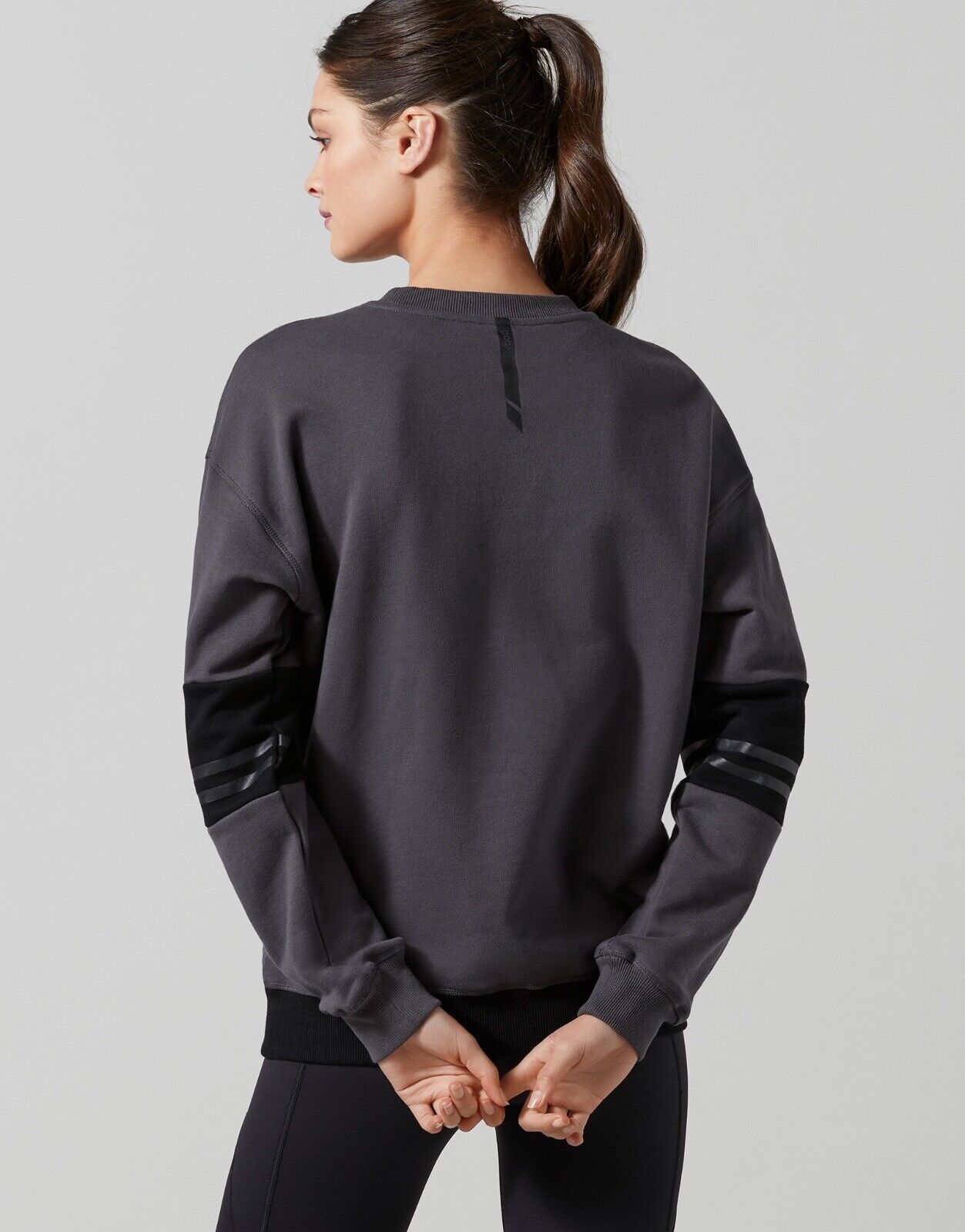 Lilybod Lexie Sweater Dark Grey. Back image