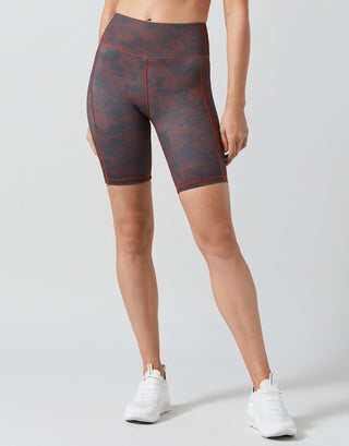 Lilybod Tekita Bike Shorts Size S Wine Stucco Print. Front image.