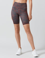 Lilybod Tekita Bike Shorts Size S Wine Stucco Print. Front image.