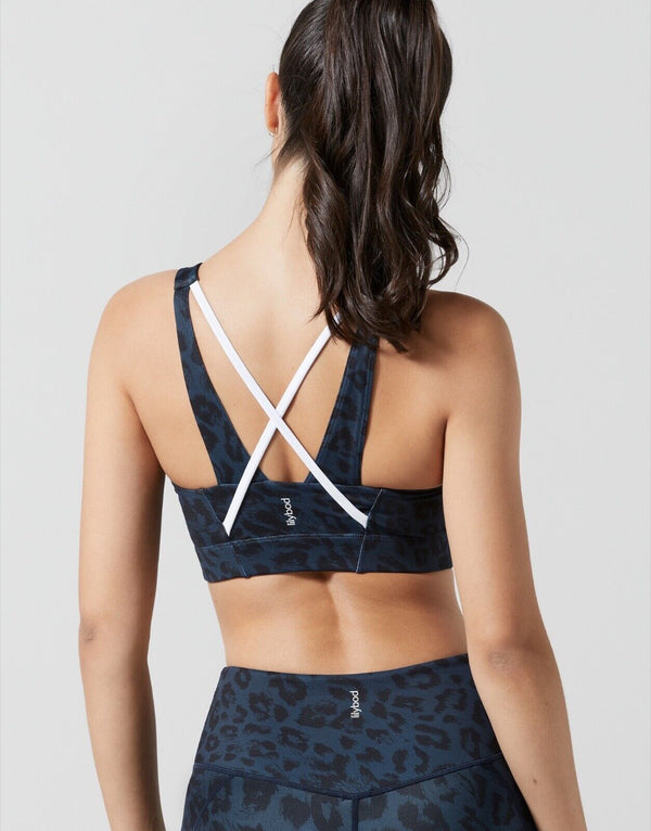 Lilybod Lily Sports Bra Size S Midnight Navy. Back image.