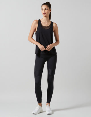 Lilybod Cienna Two Layer Mesh Tank Black. Full Image.