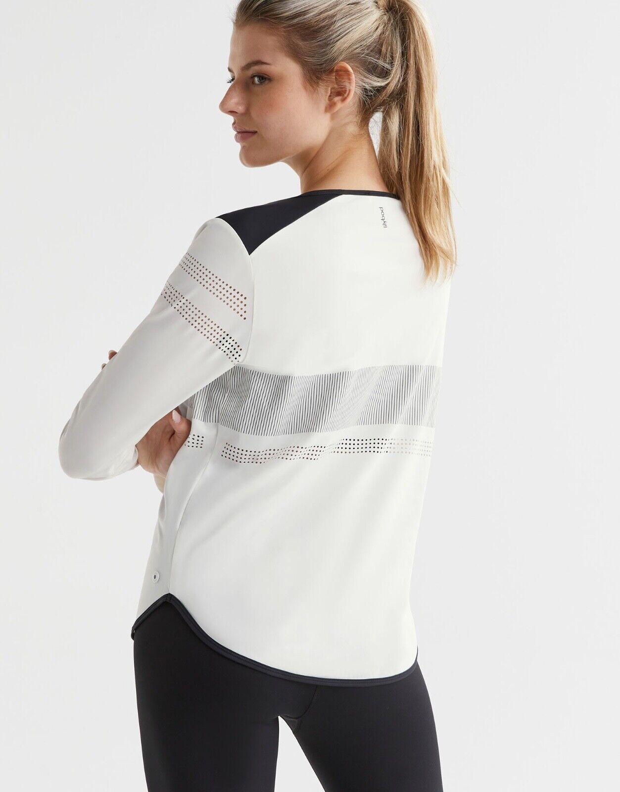 Lilybod Bella Long Sleeved Top White. Back Image.