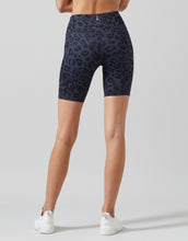 Lilybod Ashlyn Bike Shorts Grey Stone Leopard. Back image.