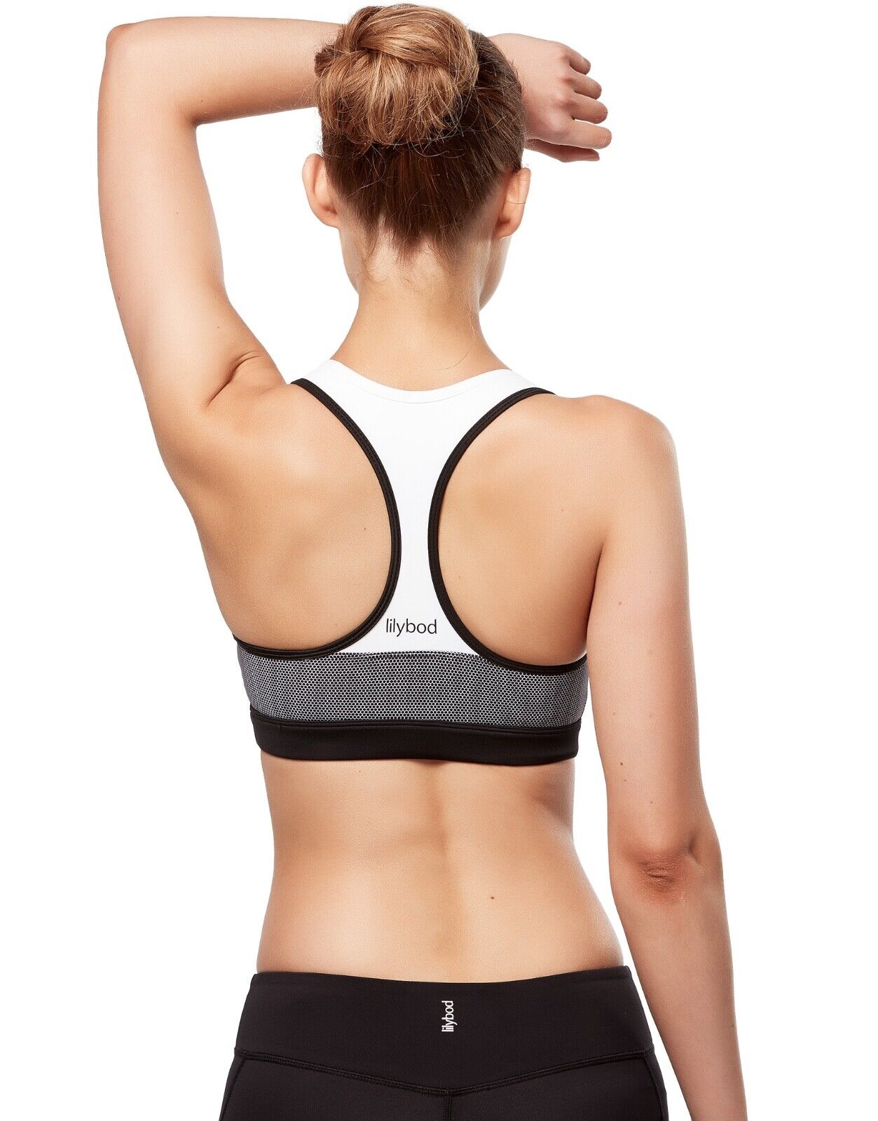 Lilybod Ivy Sports Bra White Mirage. Back image.