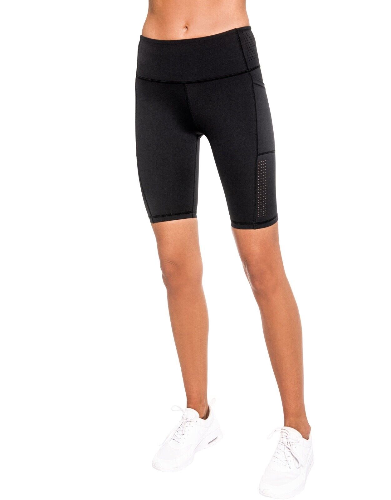 Lilybod Trinity Bike Shorts Black. Front image.