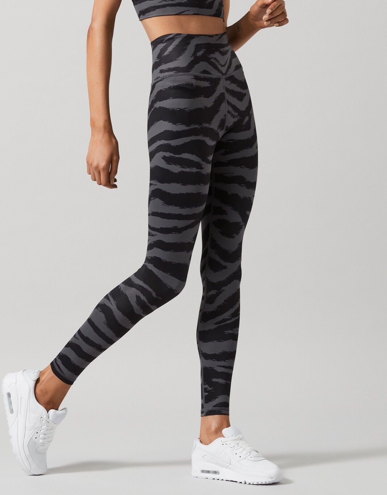 Lilybod Ariana Leggings Slate Tiger Print. Side image.