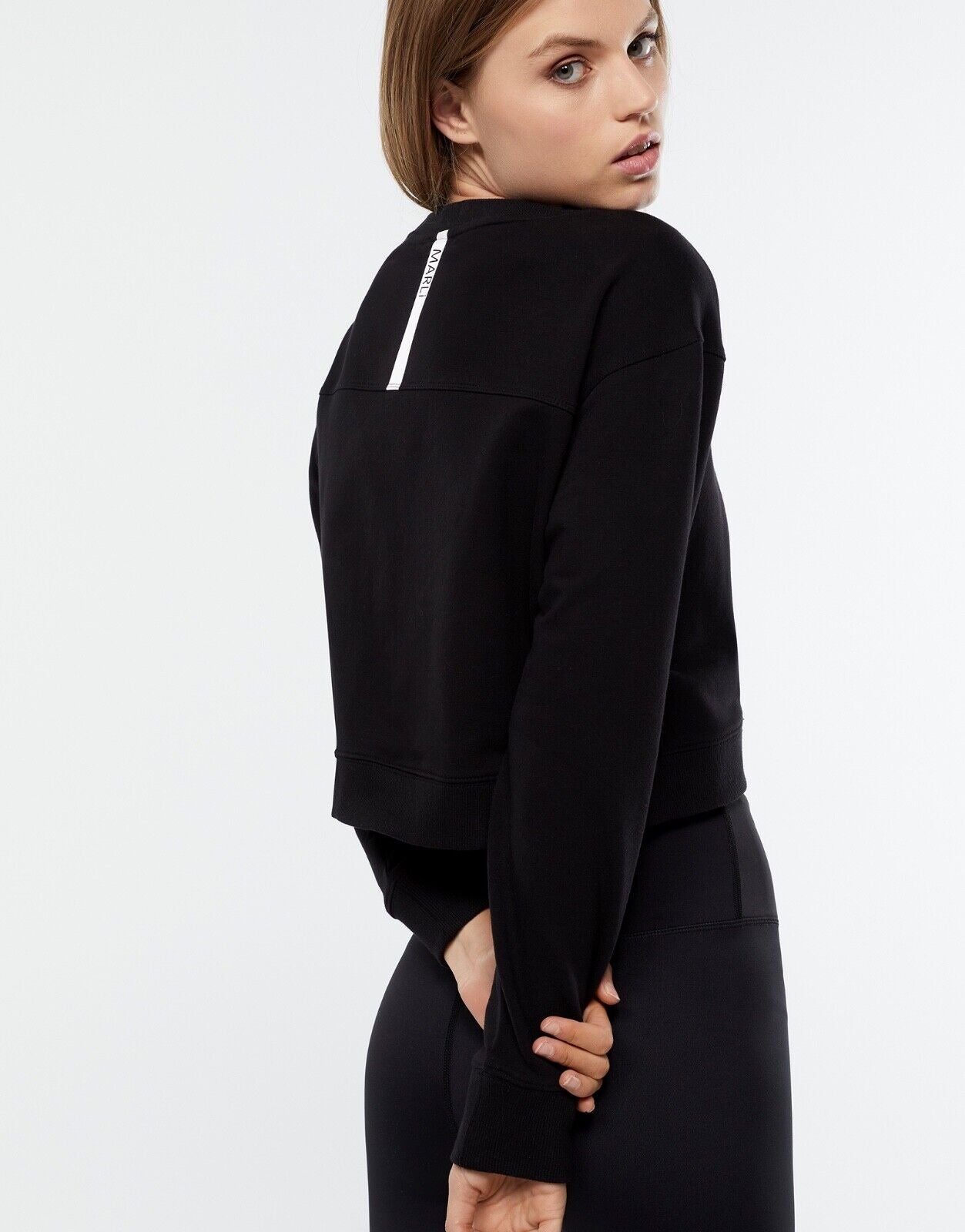 Marli Jaymie Long Sleeve Top Black. Back image.