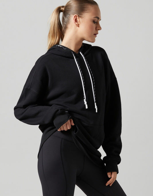 Lilybod Mia Sweater Boyfriend Hoodie Black. Side image.