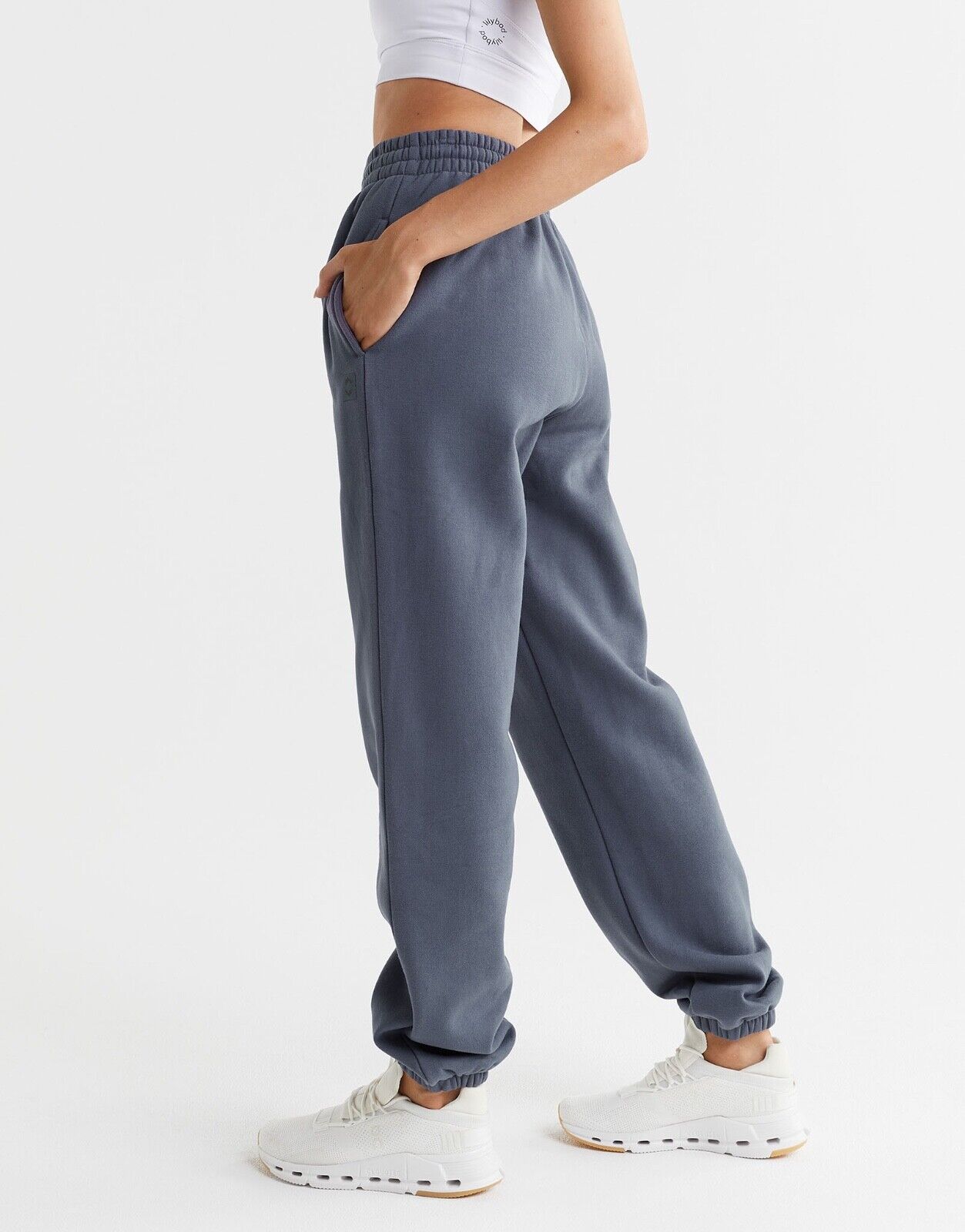 Lilybod Kora Fleece Sweatpants Blue Indigo. Side image.