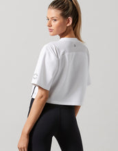 Lilybod Roxanne Cropped Tee White. Back side image.