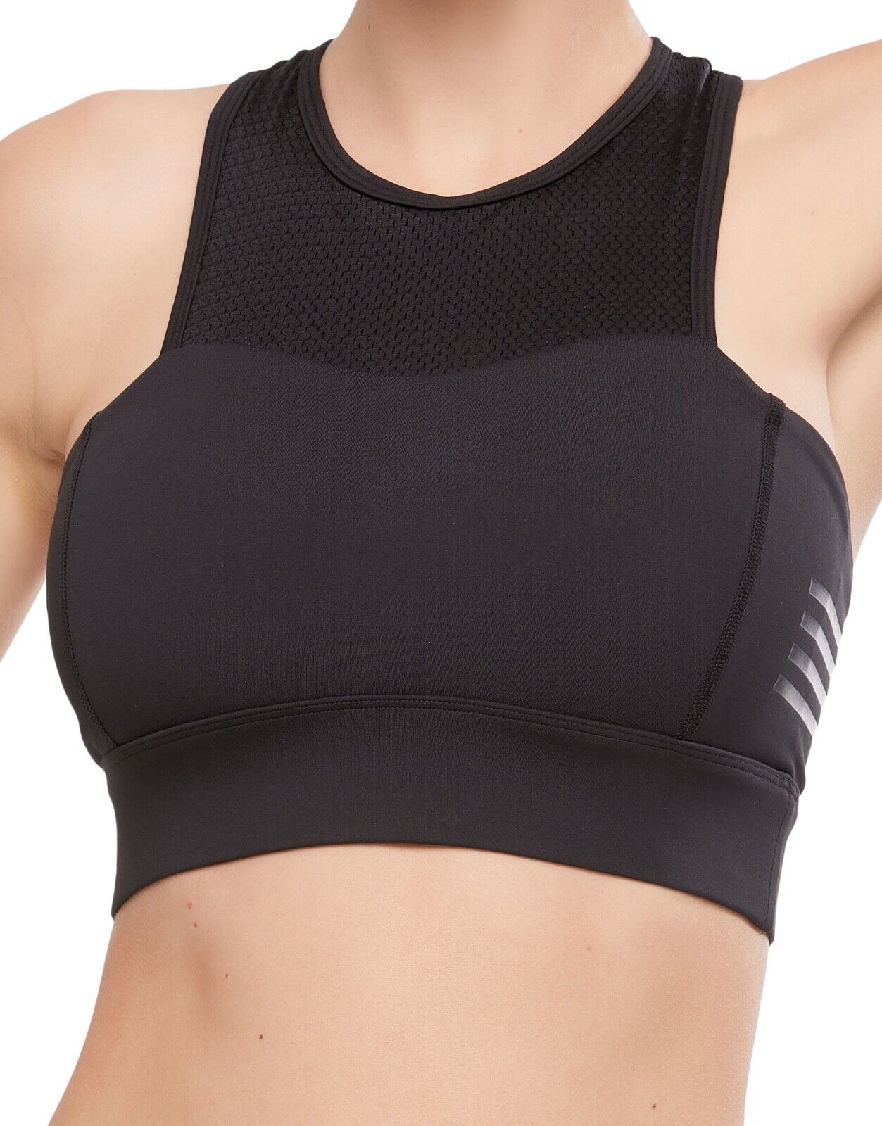 Lilybod Isla Sports Bra Black. Front detail image.