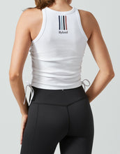 Lilybod Harmoni Activewear Tank White. Back detail image.
