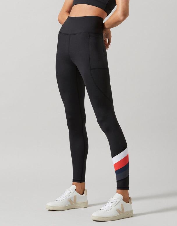 Lilybod Brooklyn-XR Leggings Smoke Black. Front Side Image.