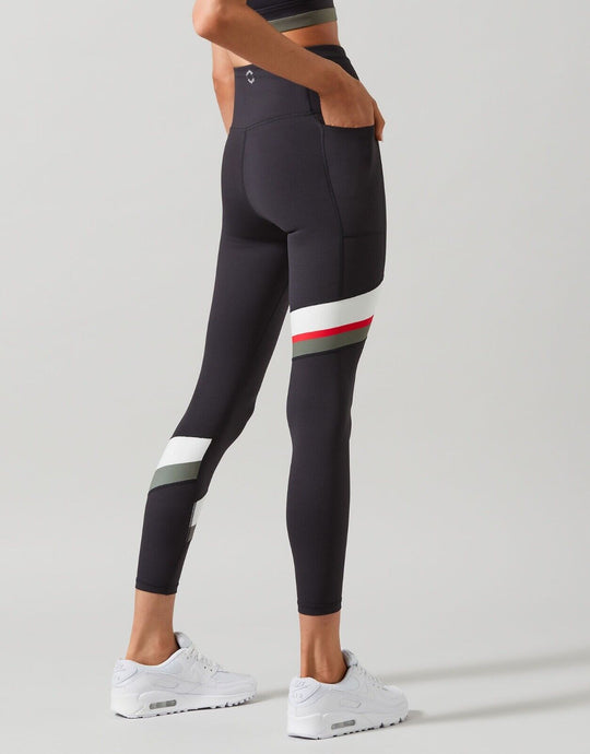 Lilybod Gemma Leggings Obsidian Gray Full Length Size XS. Side pocket image.