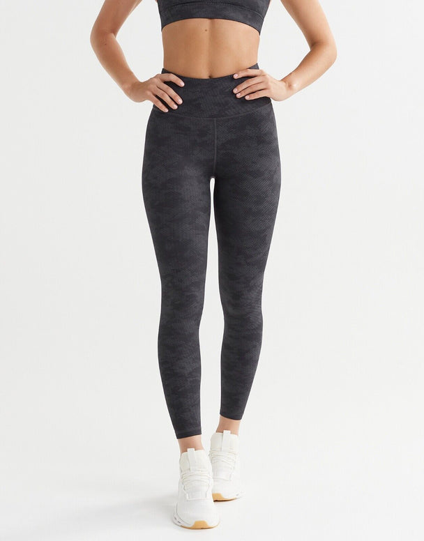 Lilybod Becca Leggings Black  Stucco Camo. Front Image.