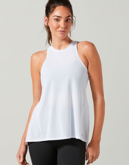 Lilybod Kendall Mesh Tie-Up Tank Signature White