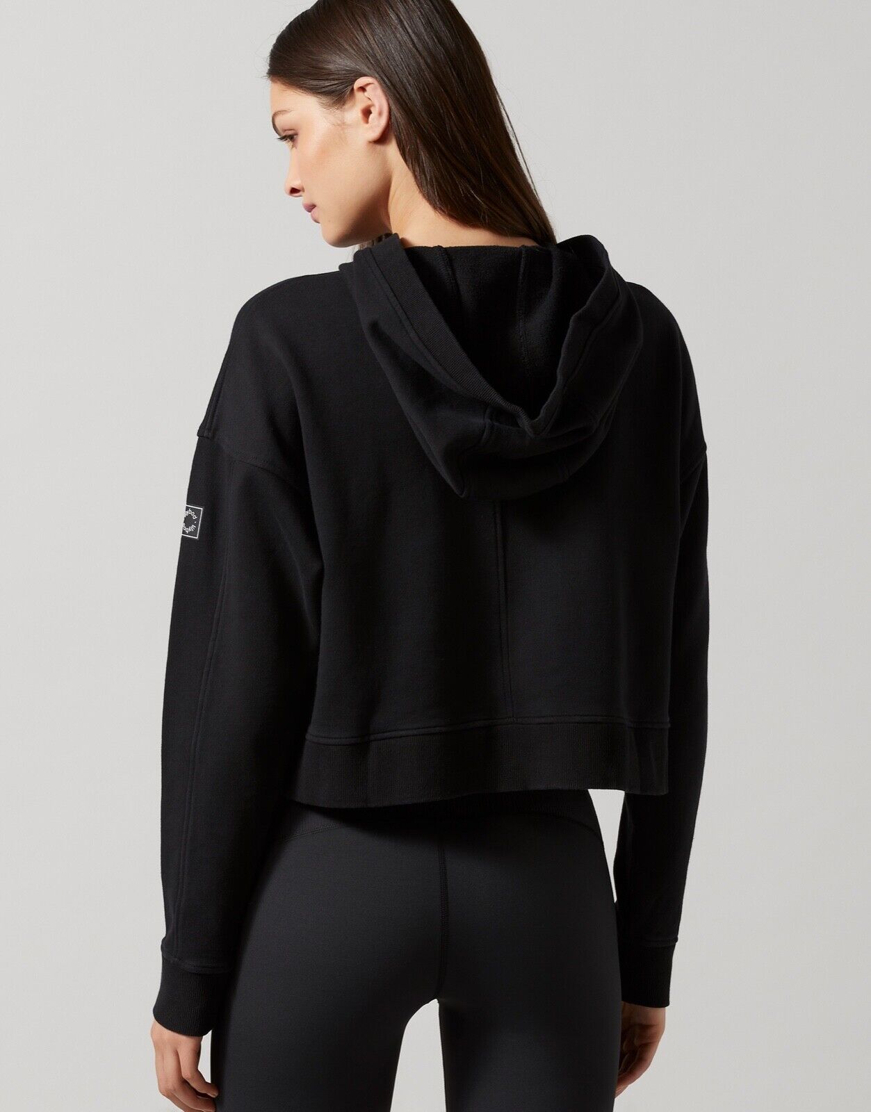 Lilybod Ariella Hoodie Sweater Black. Back image.