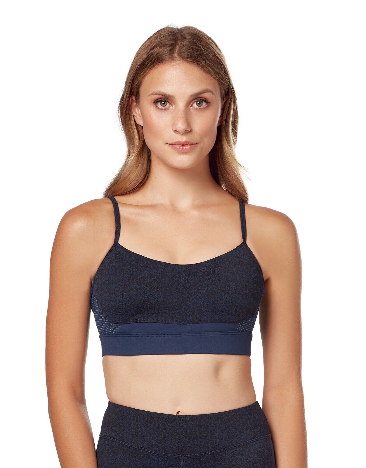 Lilybod Livvy Sports Bra Navy Mist. Front image.