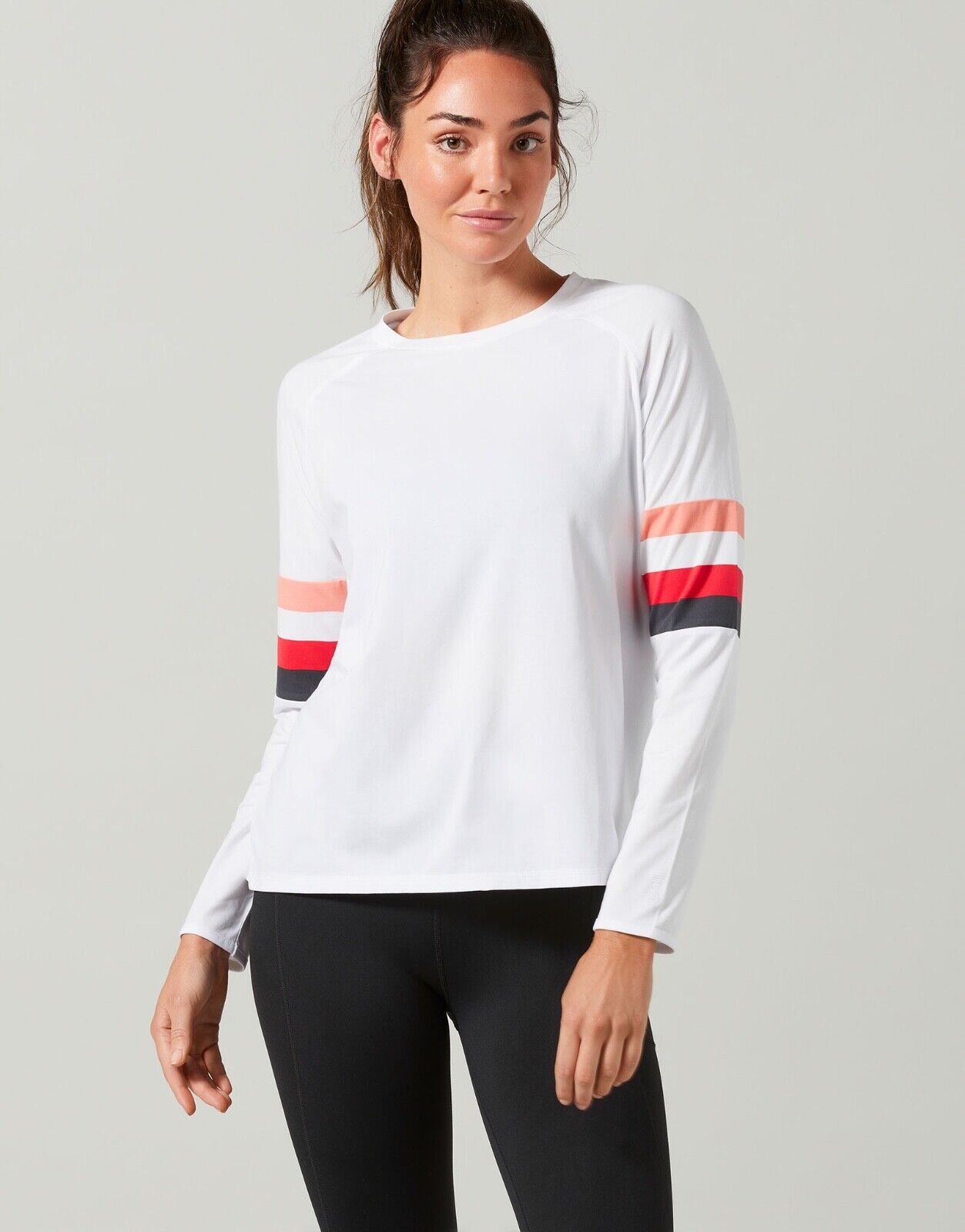 Lilybod Anna-XR Long Sleeved Top White. Front image.