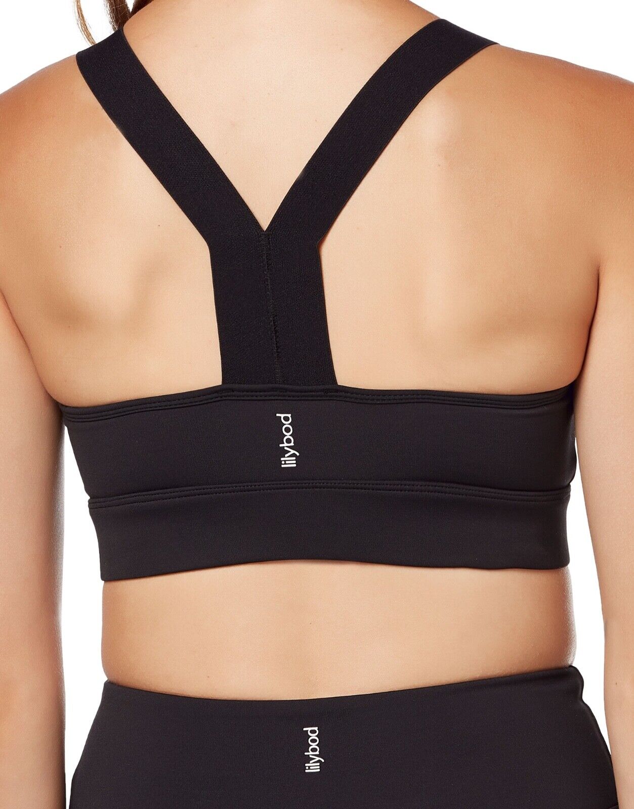 Lilybod Mia Sports Bra Black Noir. Close image.