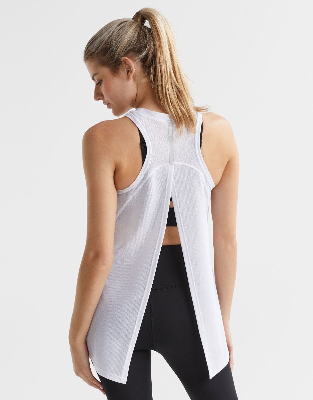 Lilybod Kendall Tie-Up Tank Size S White. Back image.