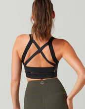 Lilybod Hillary-XR Sports Bra Tarmac, Smoke Black & White. Back image.