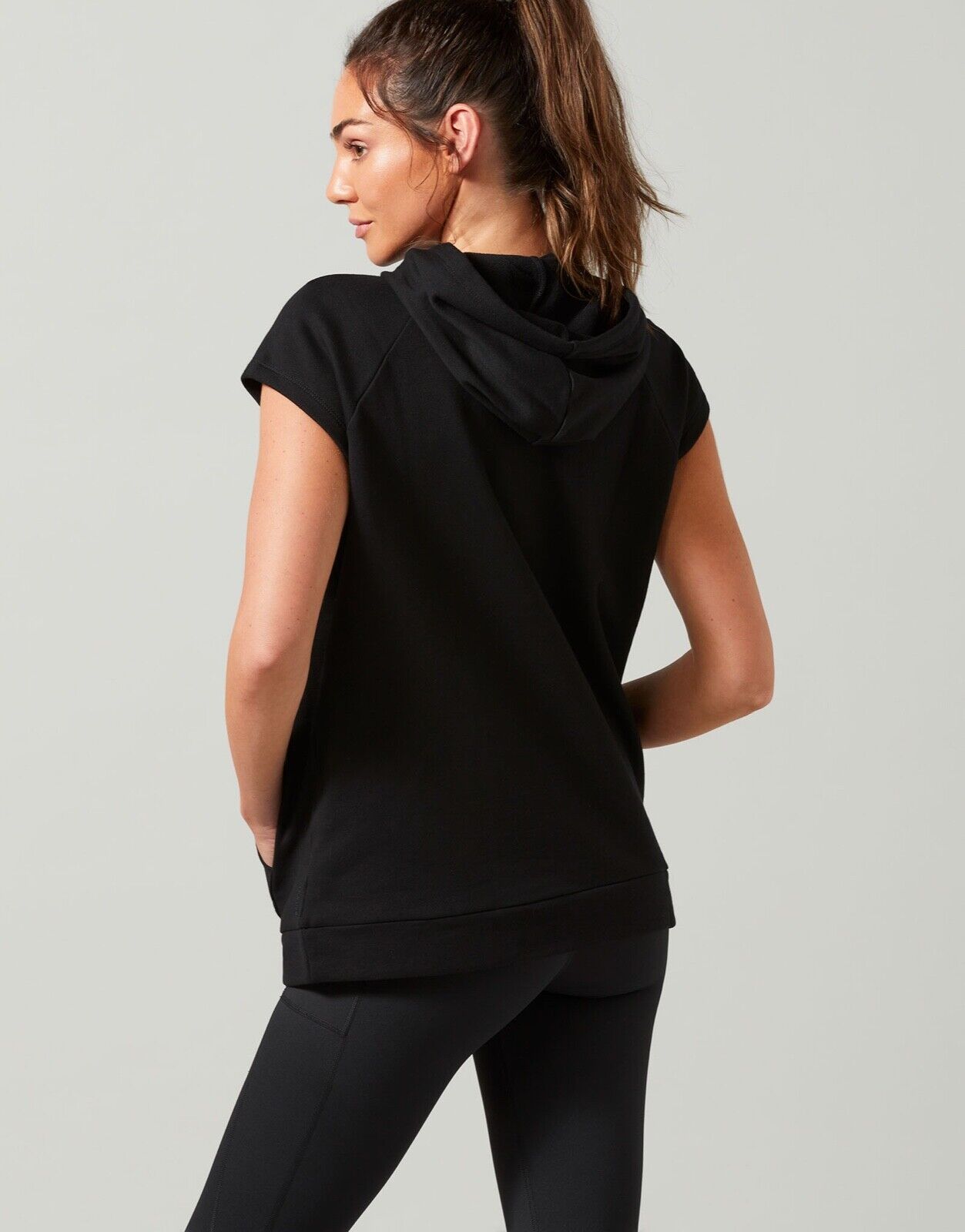 Lilybod Bailey Sleeveless Sweater Black. Back Image.